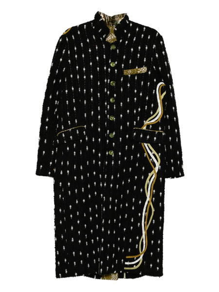  Communs Patterned Coat - Black 