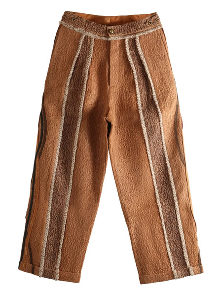 Communs Textured Stripe Trousers - Brown 