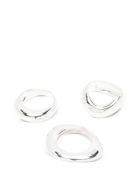  Completedworks Post Capital Ring (set Of Three) - Silver 