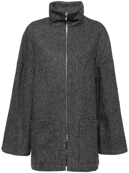  Conner Ives Reconstituted Military Blanket Coat - Grey 