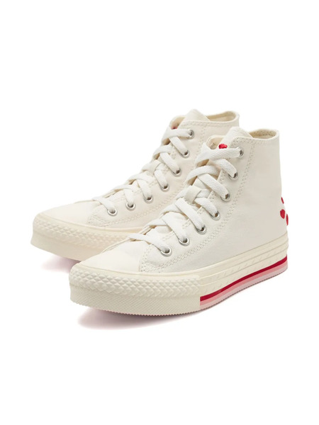  Converse Kids Chuck Taylor All Star Lift Valentine's Day Sneakers - White 