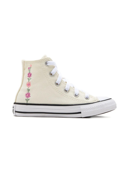  Converse Kids Embroidered-floral High-top Sneakers - Neutrals 