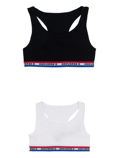  Converse Kids Racerback Sports Bra (pack Of Two) - Black 