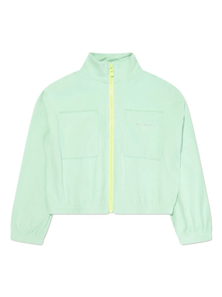  Converse Kids Zip-up Ribbed-knit Bomber Jacket - Green 
