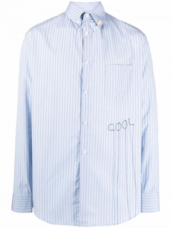  Cool T.m Striped Cotton Shirt - Blue 