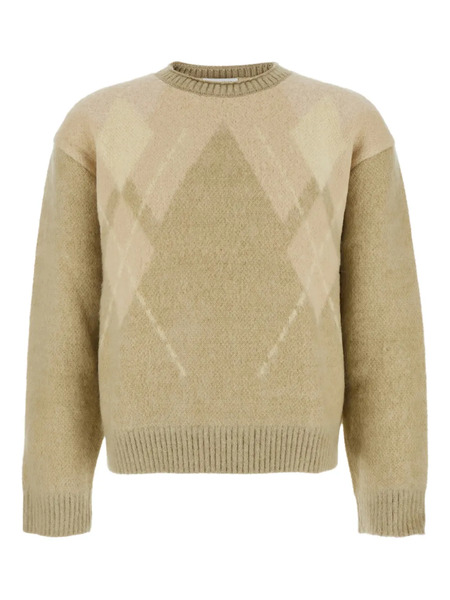  Coor Argyle Crew-neck Sweater - Neutrals 