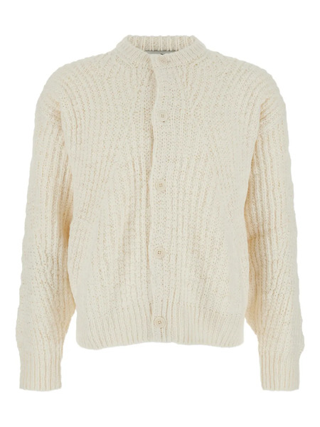  Coor Ribbed-trims Crew-neck Cardigan - Neutrals 
