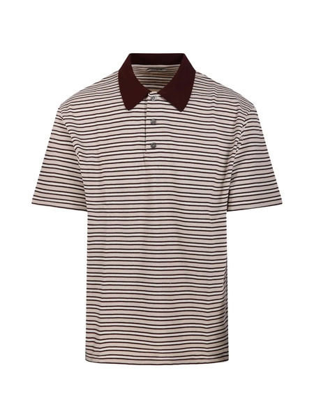  Coor Striped-pattern Polo Shirt - Neutrals 
