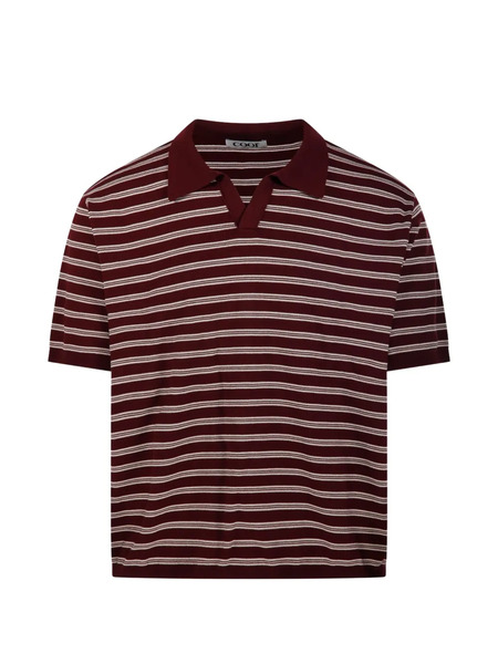  Coor Striped-pattern Polo Shirt - Red 