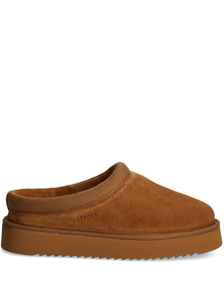  Copenhagen Suede Platform Slippers - Brown 
