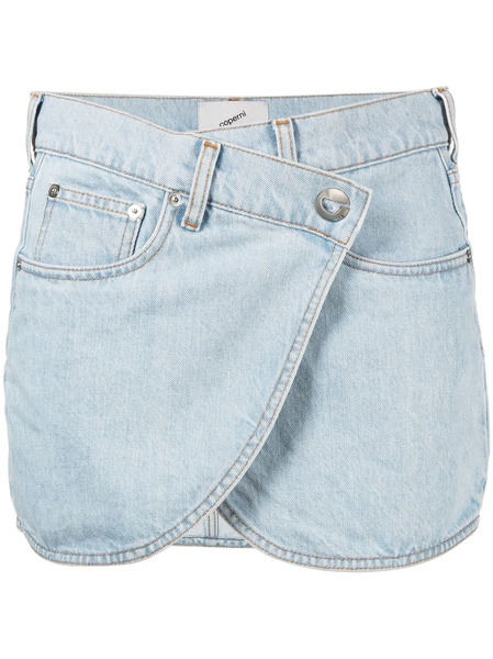  Coperni Asymmetric Denim Miniskirt - Blue 