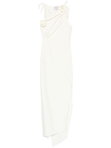 Coperni Asymmetric Flower Maxi Dress - White 