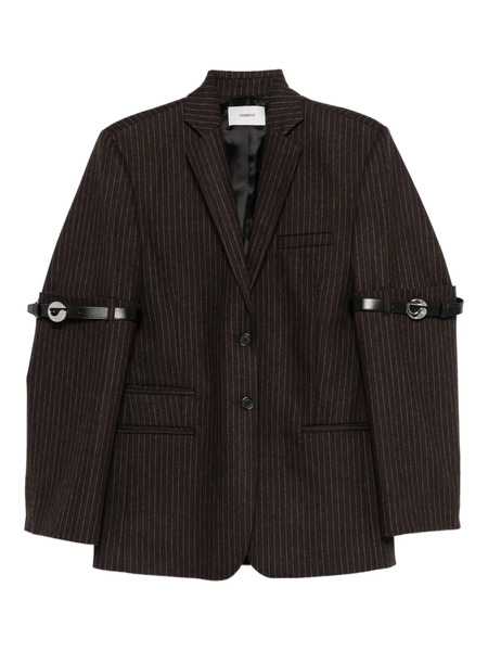  Coperni Belted-sleeve Pinstriped Blazer - Brown 