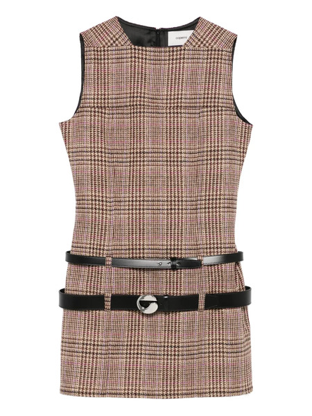  Coperni Check Belted Dress - Brown 