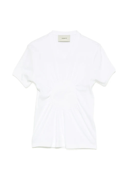  Coperni Crew-neck Ruched T-shirt - White 