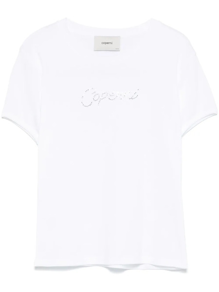  Coperni Crystal Embellished-logo T-shirt - White 