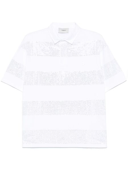  Coperni Crystal-embellished Polo Shirt - White 