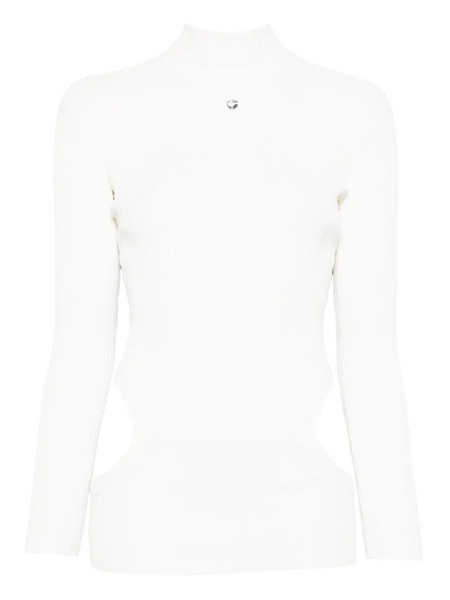  Coperni Cut-out Detail Ribbed Top - White 