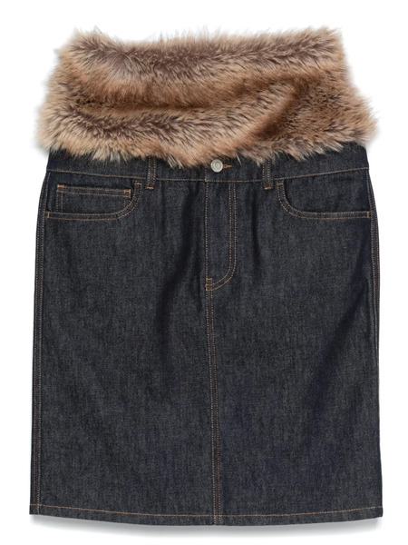  Coperni Faux-fur Hybrid Midi Skirt - Blue 