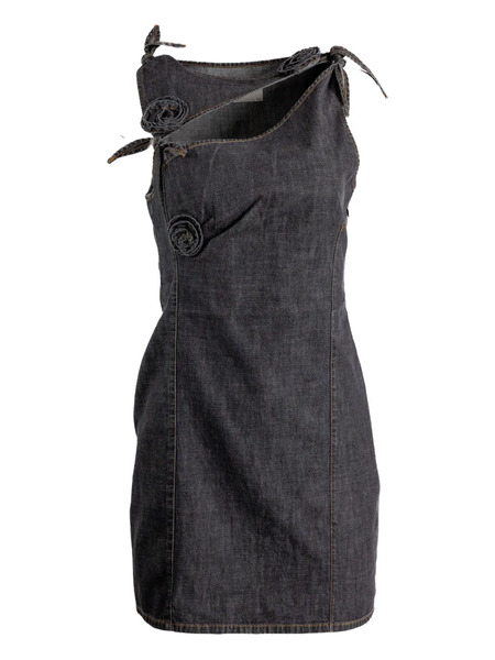  Coperni Floral-appliqué Tie Dress - Grey 