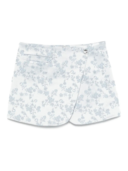  Coperni Floral-jacquard Wrap Mini Skirt - Blue 