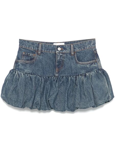  Coperni Gathered-hem Denim Mini Skirt - Blue 
