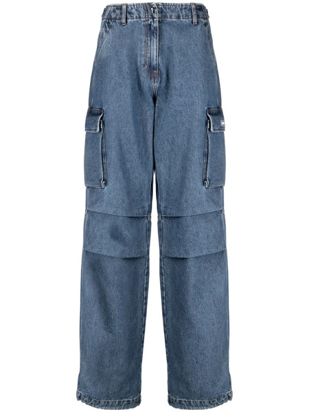  Coperni High-waisted Wide-leg Cargo Trousers - Blue 