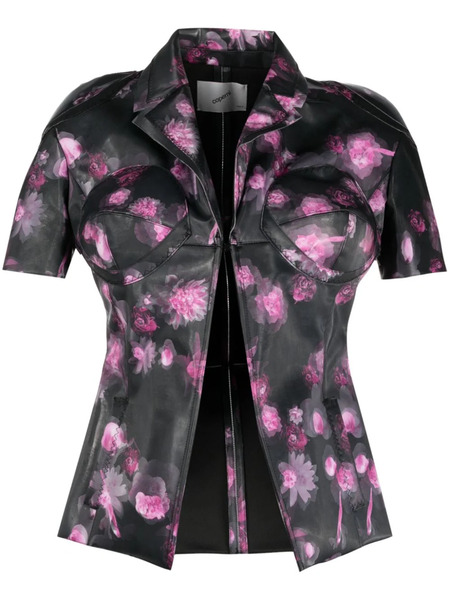  Coperni Holographic Short-sleeved Fitted Jacket - Black 