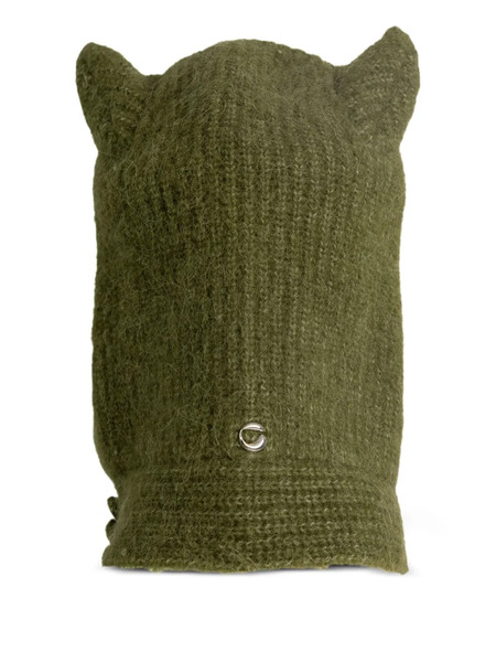  Coperni Knitted Horn Beanie - Green 