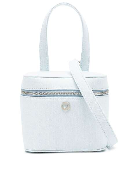  Coperni Logo-plaque Denim Tote Bag - Blue 