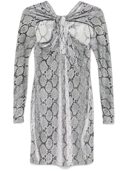  Coperni Lurex Snake-print Mini Dress - Grey 