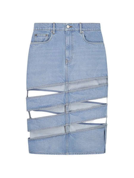  Coperni Midi Spiral Denim Skirt - Blue 