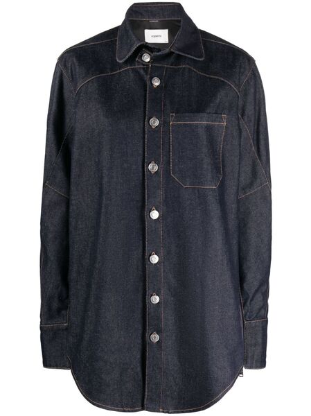  Coperni Moto Oversized Denim Shirt - Blue 