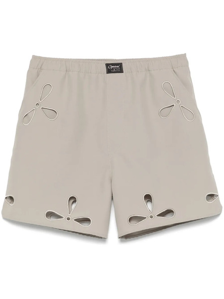  Coperni Petal-embroidered Cut-out Shorts - Neutrals 