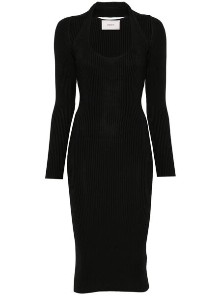  Coperni Ribbed Midi Dress - Black 