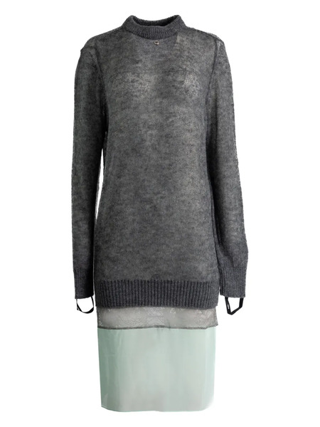  Coperni Ribbed Midi Dress - Grey 