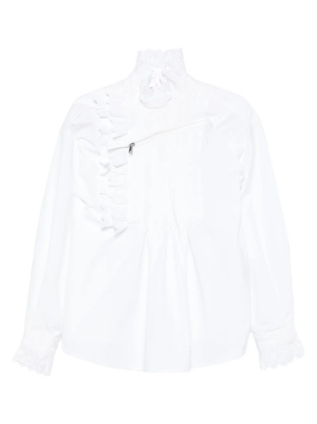 Coperni Ruffled Pleated Shirt - White 