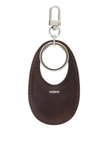  Coperni Swipe Leather Keychain - Brown 