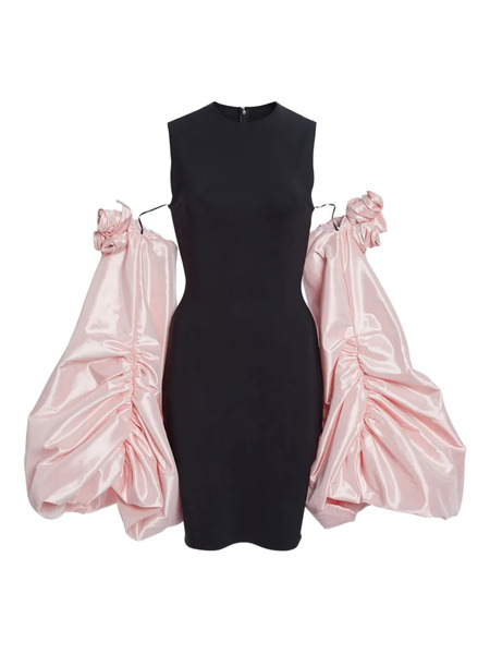  Coperni Taffeta Sleeved Dress - Black 