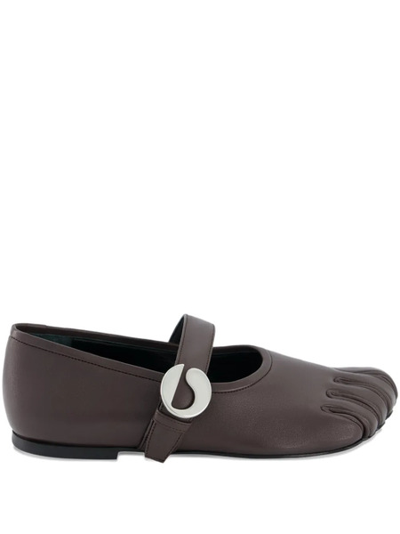  Coperni Toe-detail Buckle Ballet Flats - Brown 