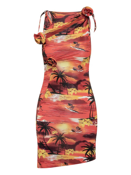  Coperni X Disney Tropical-print Dress - Orange 