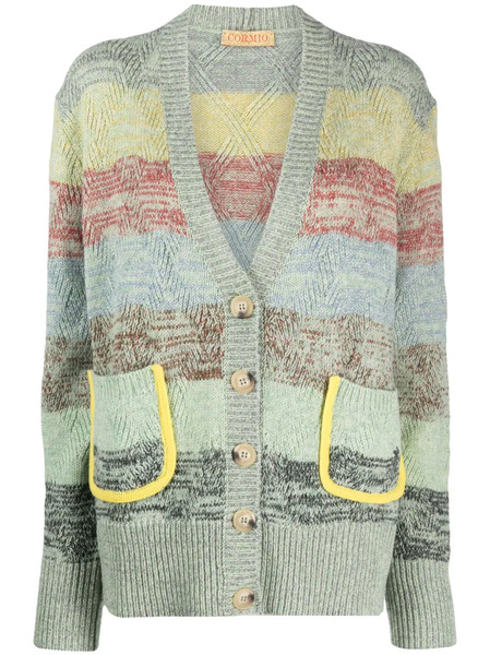  Cormio Renato Striped Cardigan - Green 