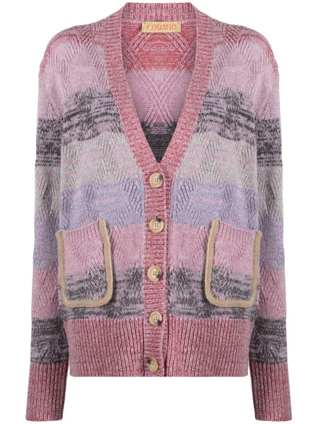  Cormio Renato Striped Cardigan - Pink 