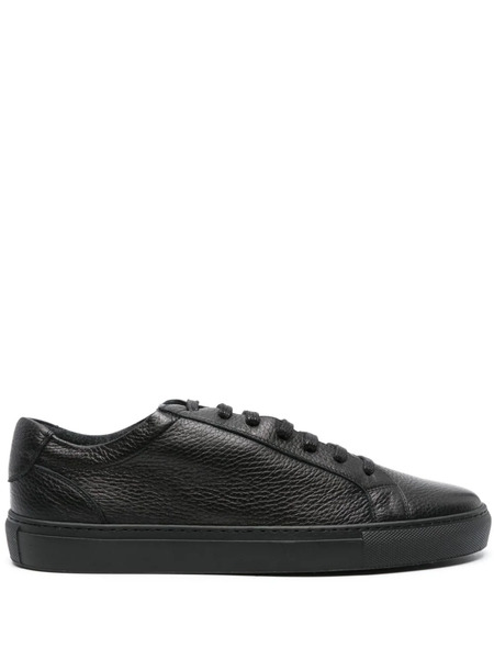  Corneliani Boston Pebbled Leather Sneakers - Black 