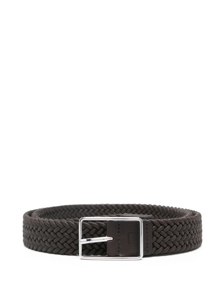  Corneliani Braided Buckle Belt - Brown 