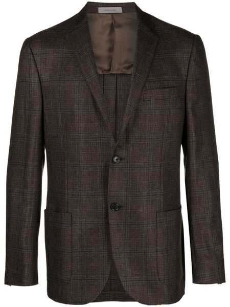  Corneliani Check-pattern Cashmere Blazer - Brown 