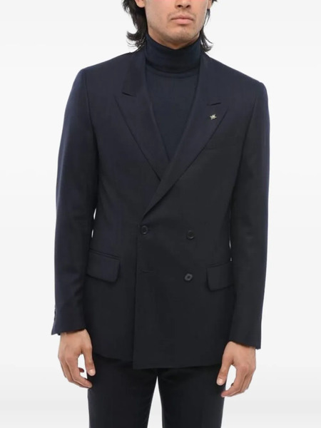  Corneliani Double-breasted Blazer - Blue 