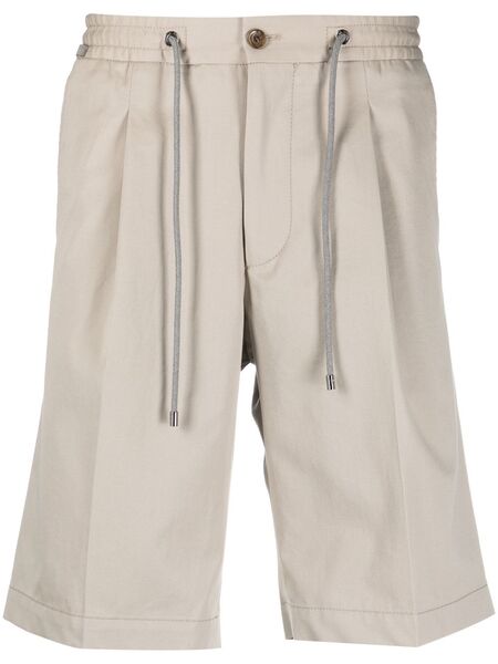  Corneliani Drawstring-waist Chino Shorts - Neutrals 