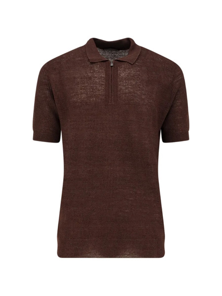  Corneliani Half-zip Polo Shirt - Brown 