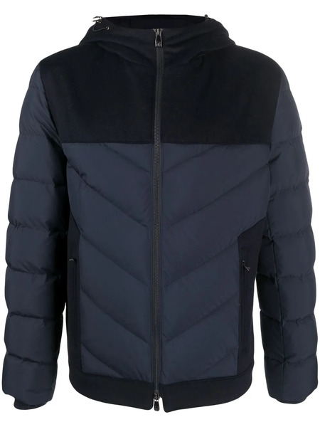 Corneliani Hooded Padded-design Jacket - Blue 